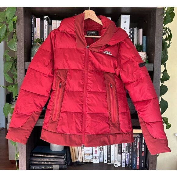 NWT Alessandro Albanese Platinum Equestrian Puffer Jacket In Red Size Small - Picture 1 of 9